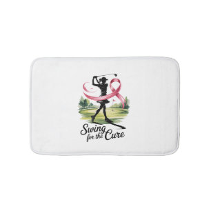 Swing for the Cure Golf Breast Cancer Bath Mat