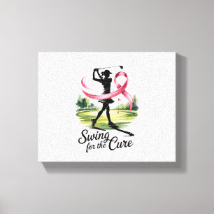 Swing for the Cure Golf Breast Cancer Canvas Print
