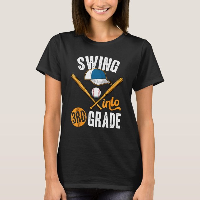 Swing into 3rd Grade Kids First Day Back To School T-Shirt (Front)