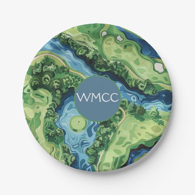 Swing into Fun: Golf Course Gala Paper Plate (Front)
