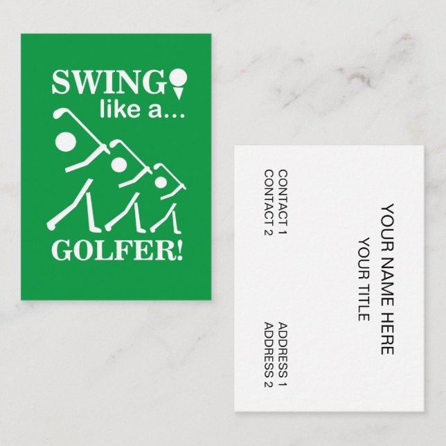 Swing Like A Golfer Golf Instructor Golf Pro Business Card (Front/Back)