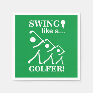 Swing Like A Golfer Golf Party Napkin