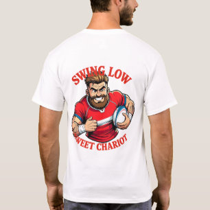 Swing Low Power Run Cartoon Rugby Charge T-Shirt