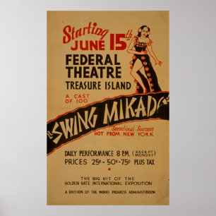 Swing Mikado Vintage Theatre WPA Poster