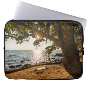 Swing on the Beach at Sunset Laptop Sleeve