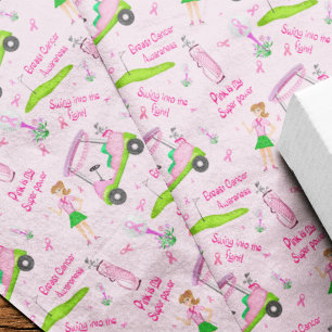 Swing Pink Golfer Breast Cancer Awareness  Tissue Paper