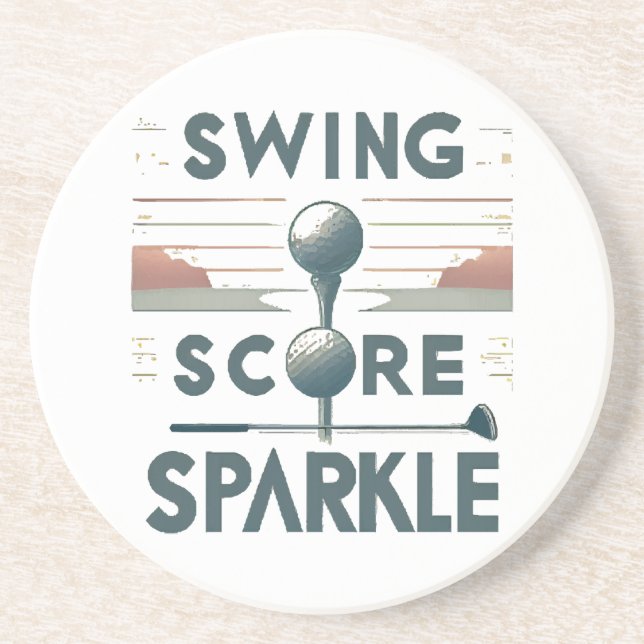 Swing, Score, Sparkle  Coaster (Front)