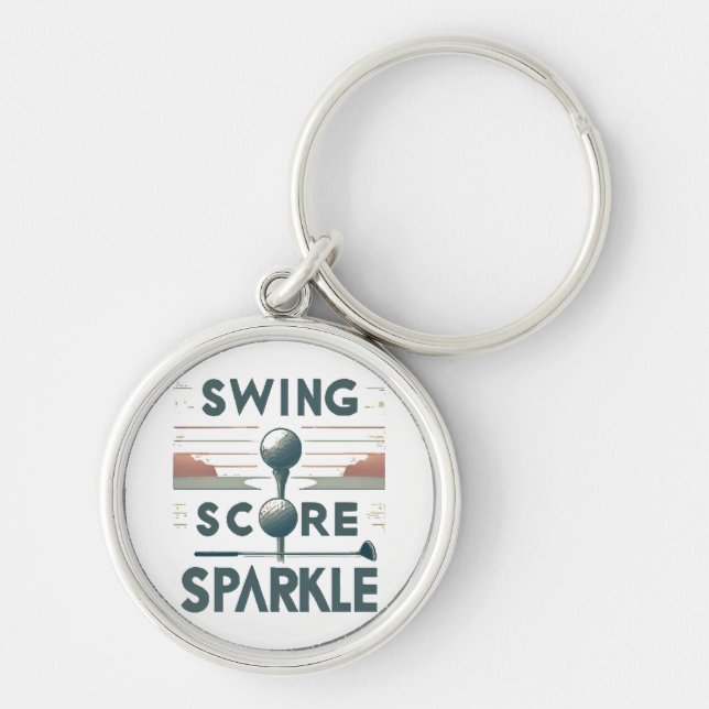 Swing, Score, Sparkle  Key Ring (Front)