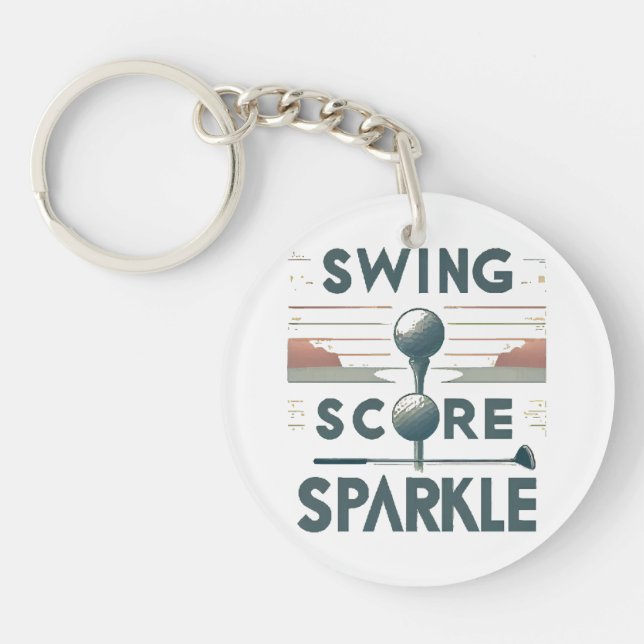 Swing, Score, Sparkle  Key Ring (Front)