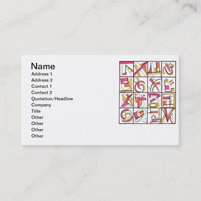 Swing Set-Whimsical Geometric Business Card (Front)