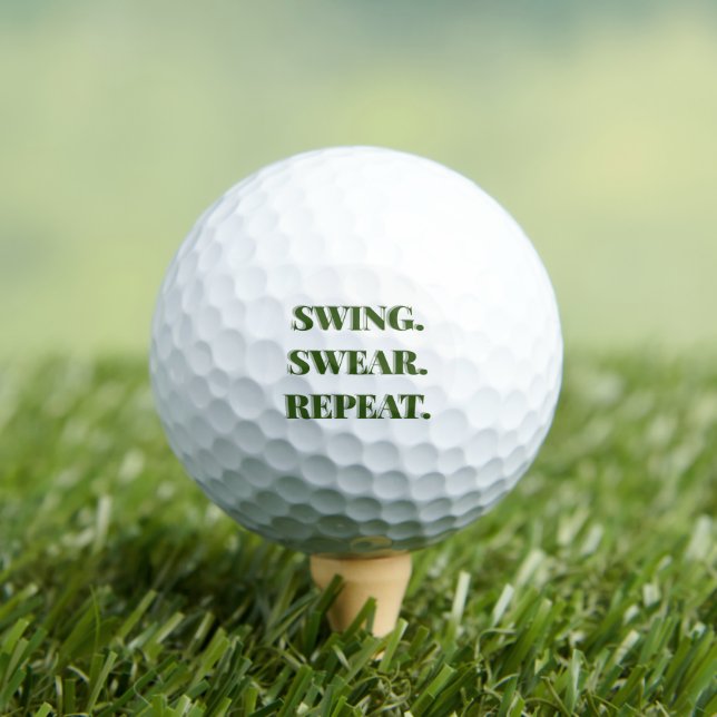 Swing. Swear. Repeat. Funny Gift Golf Balls (Insitu Tee)