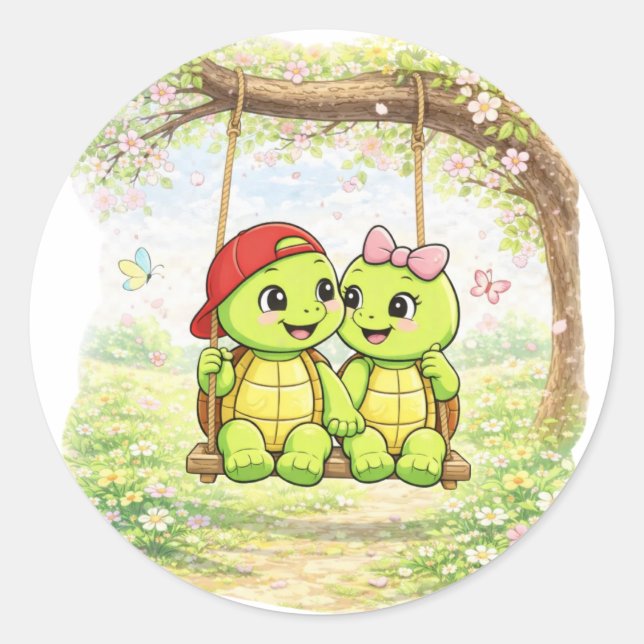 Swing Time Classic Round Sticker (Front)