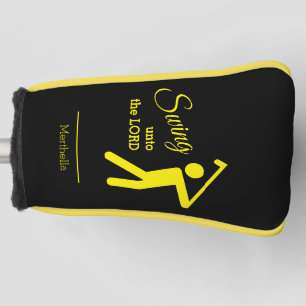 SWING UNTO THE LORD Golfer Silhouette Name PUTTER Golf Head Cover