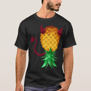 Swinger Upside Down Bad Pineapple Devil Horn T-Shirt
