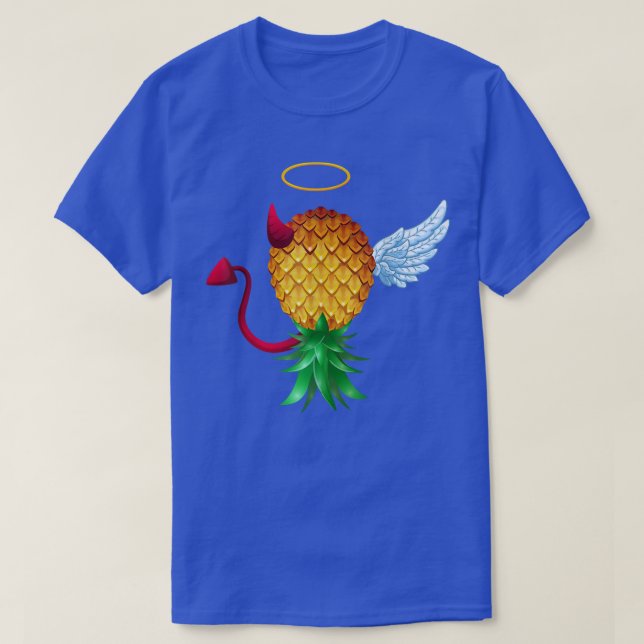 Swinger Upside Down Pineapple Half Devil Half Ange T-Shirt (Design Front)