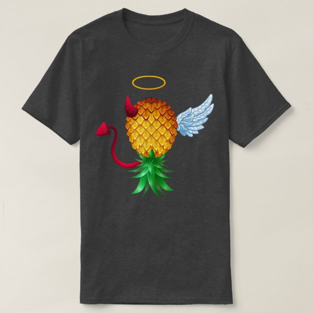 Swinger Upside Down Pineapple Half Devil Half Ange T-Shirt (Design Front)