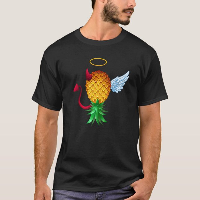 Swinger Upside Down Pineapple Half Devil Half Ange T-Shirt (Front)