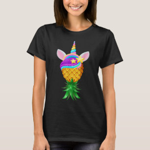 Swinger Upside Down Pineapple Magical Unicorn Head T-Shirt