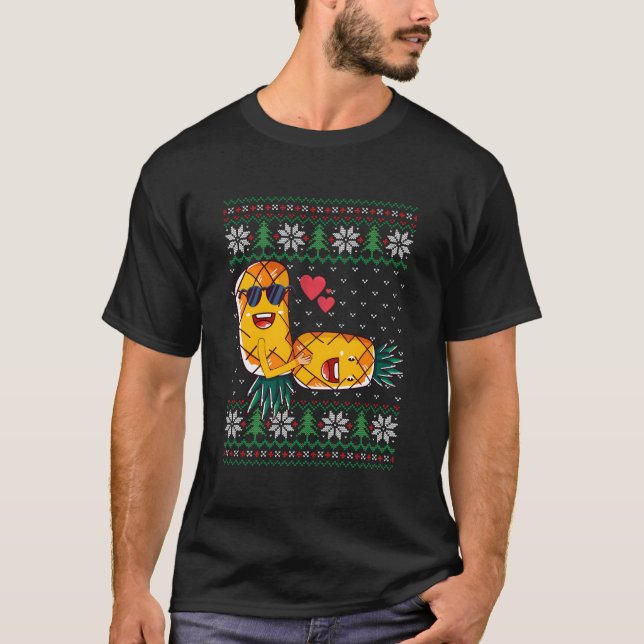 Swinger Upside Down Pineapple Making Love Ugly Pat T-Shirt (Front)