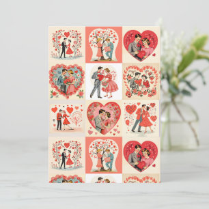 Swingin' Sixties Valentine Patchwork Holiday Card