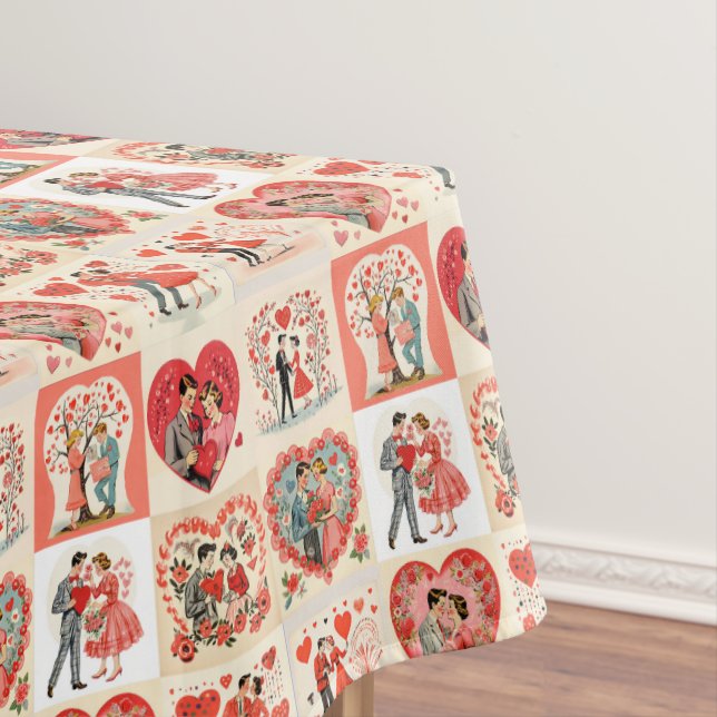 Swingin' Sixties Valentine Patchwork Tablecloth (In Situ)