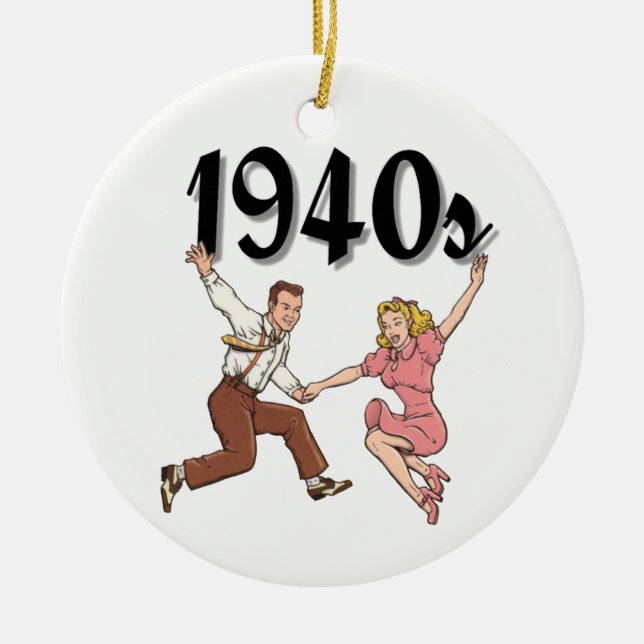 Swinging 40s ceramic tree decoration (Front)