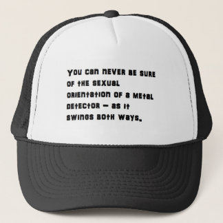 Swinging detector trucker hat