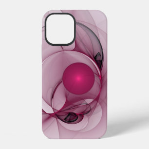 Swinging Fractal, Modern Abstract Berry Pink Art iPhone 12 Case