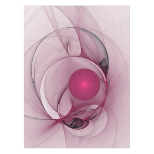 Swinging Fractal, Modern Abstract Berry Pink Art Tablecloth