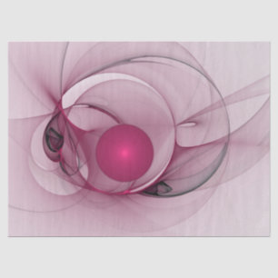 Swinging Fractal, Modern Abstract Berry Pink Art Tissue Paper