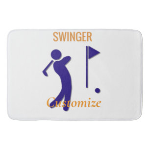 Swinging Golfer Thunder_Thunder_Cove Bath Mat