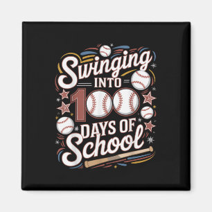 Swinging Into 100 Days Of School Baseball Magnet