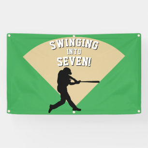 Swinging into a Baseball Birthday Banner