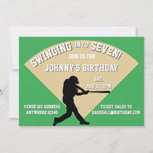 Swinging into a Baseball Birthday Invitation