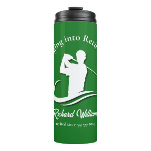Swinging into Retirement Modern Golf Player Party Thermal Tumbler