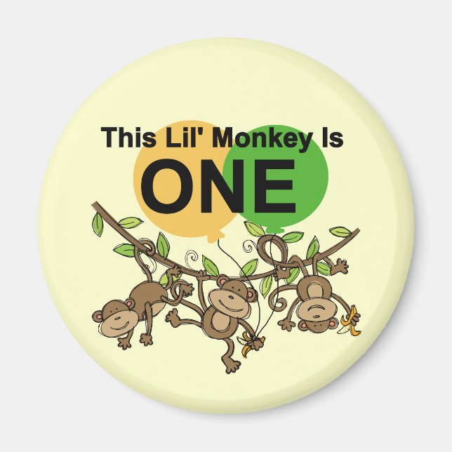 Swinging Monkeys 1st Birthday t shirts and Gifts Magnet (Front)