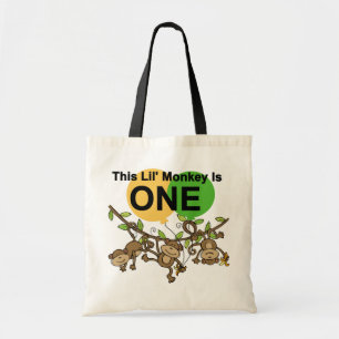 Swinging Monkeys 1st Birthday t shirts and Gifts Tote Bag