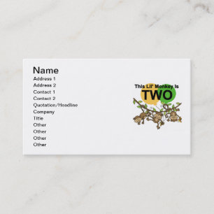 Swinging Monkeys 2nd Birthday T-shirts and Gifts Business Card