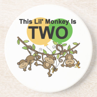 Swinging Monkeys 2nd Birthday T-shirts and Gifts Coaster