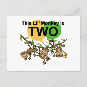 Swinging Monkeys 2nd Birthday T-shirts and Gifts Postcard