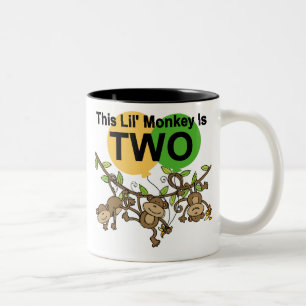 Swinging Monkeys 2nd Birthday T-shirts and Gifts Two-Tone Coffee Mug