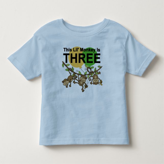 Swinging Monkeys 3rd Birthday tshirts and Gifts (Front)