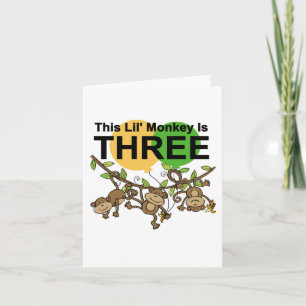 Swinging Monkeys 3rd Birthday tshirts and Gifts Card