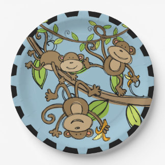 Swinging Monkeys Birthday Paper Plates