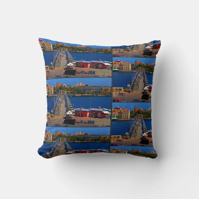 Swinging Old lady Curacao Bridge Cushion (Front)