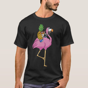 Swinging Pineapple Riding Flamingo Swinger Men Wom T-Shirt