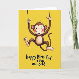 Swinging Primate Birthday Card
