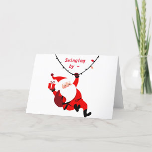SWINGING SANTA CHRISTMAS CARD FOR ANYONE