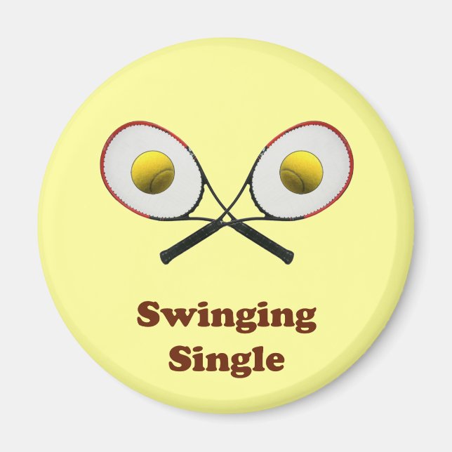 Swinging Single Tennis Magnet (Front)