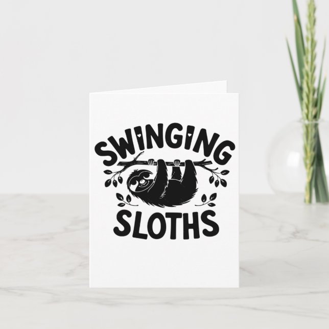 Swinging Sloths Hang In There Sticker  Card (Front)